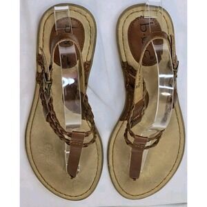 BOC Sandals Womens 8M Slingback Thong‎ Slide Brown Leather